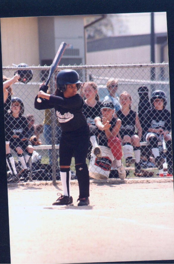 Angela softball My daughter playing softball at eight years old